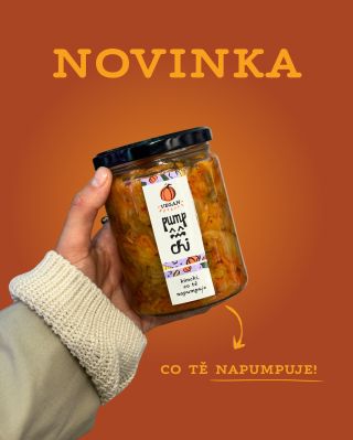 Podzimní novinka je tady 🎃 Dýňové kimchi s misem, které tě pořádně napumpuje. Veganské Pumpchi budete mít možnost ochutnat...